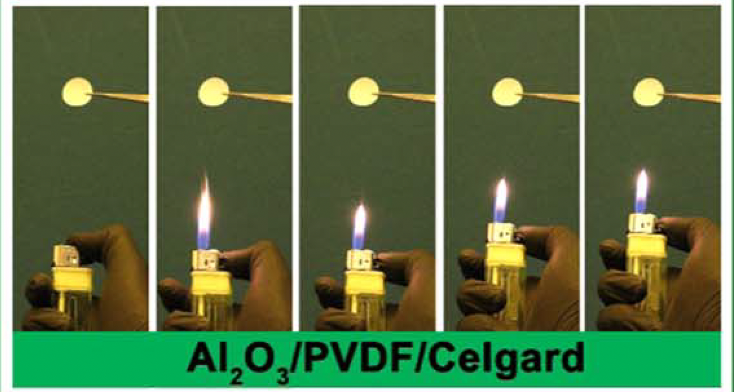 A robust surface-modified separator fabricated with roll-to-roll atomic layer deposition and electrohydrodynamic deposition techniques for high temperature lithium ion batteries